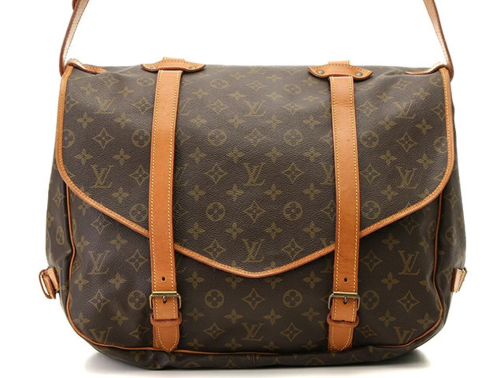 LOUIS VUITTON Saumur Shoulder Bag Monogram Brown